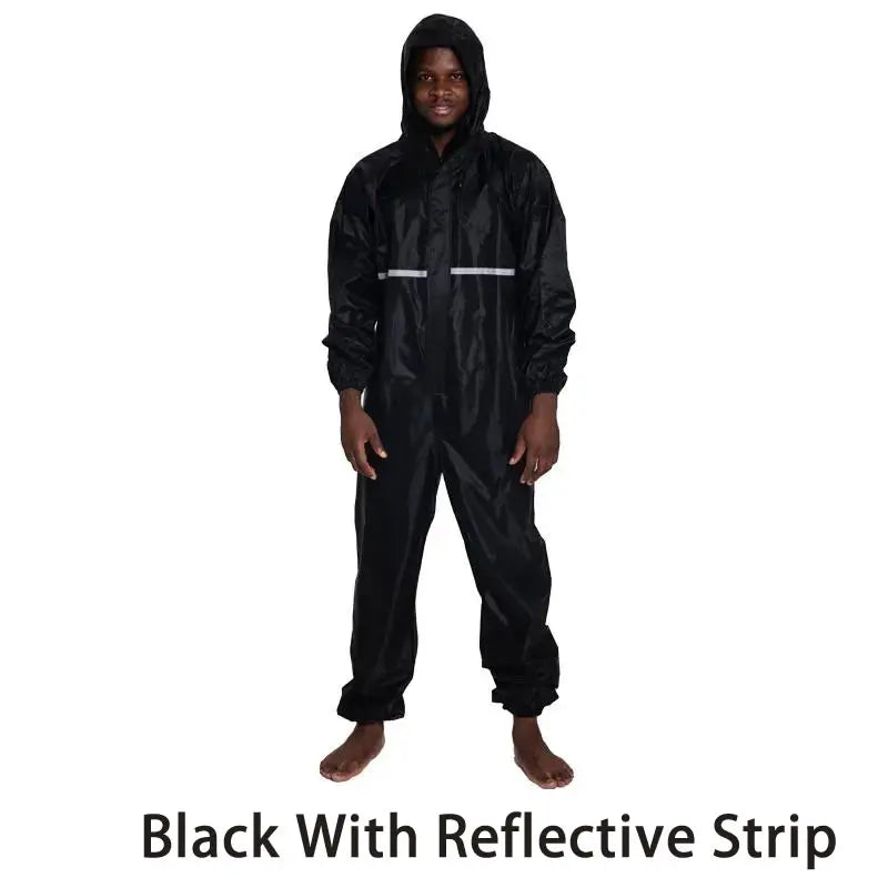Waterproof One-Piece Overalls With Hood Oil-Resistant Work Safety Clothing Coverall For Sparying Painting Factory Clothes