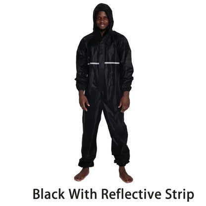 Waterproof One-Piece Overalls With Hood Oil-Resistant Work Safety Clothing Coverall For Sparying Painting Factory Clothes