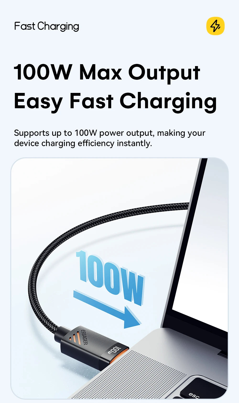 3-i-1 laddkabel för USB-C, Lightning och Apple Watch – 1,2 m