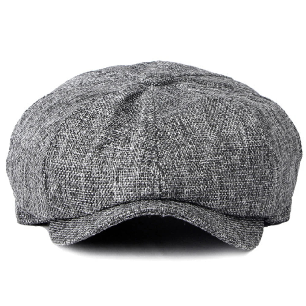 HT4668 Beret Cap Spring Summer Sun Hat Men Women Retro Artist Painter Linen Beret Hat Male Female Octagonal Flat Cap Mens Berets