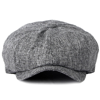 HT4668 Beret Cap Spring Summer Sun Hat Men Women Retro Artist Painter Linen Beret Hat Male Female Octagonal Flat Cap Mens Berets
