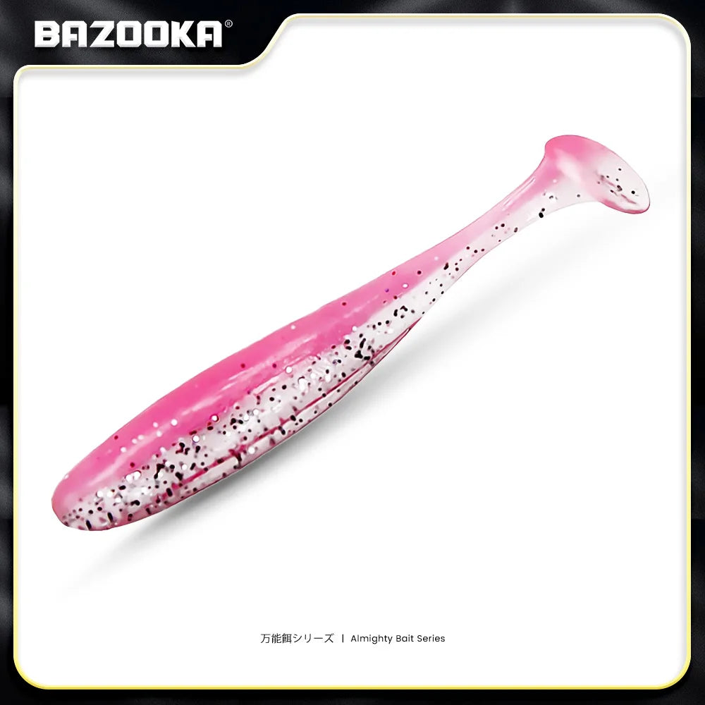 Bazooka Shad Worm Fishing Soft Lure Big Silicone 90 100mm Bait T Tail Easy Shiner Wobbler Swimbait Pesca Trout Pike Bass Winter