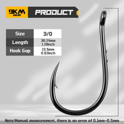 9KM Fishing Hooks Keeper, Baitholder Hook, 50~200Pcs Fishing Circle Hook High Carbon Steel for Freshwater & Saltwater