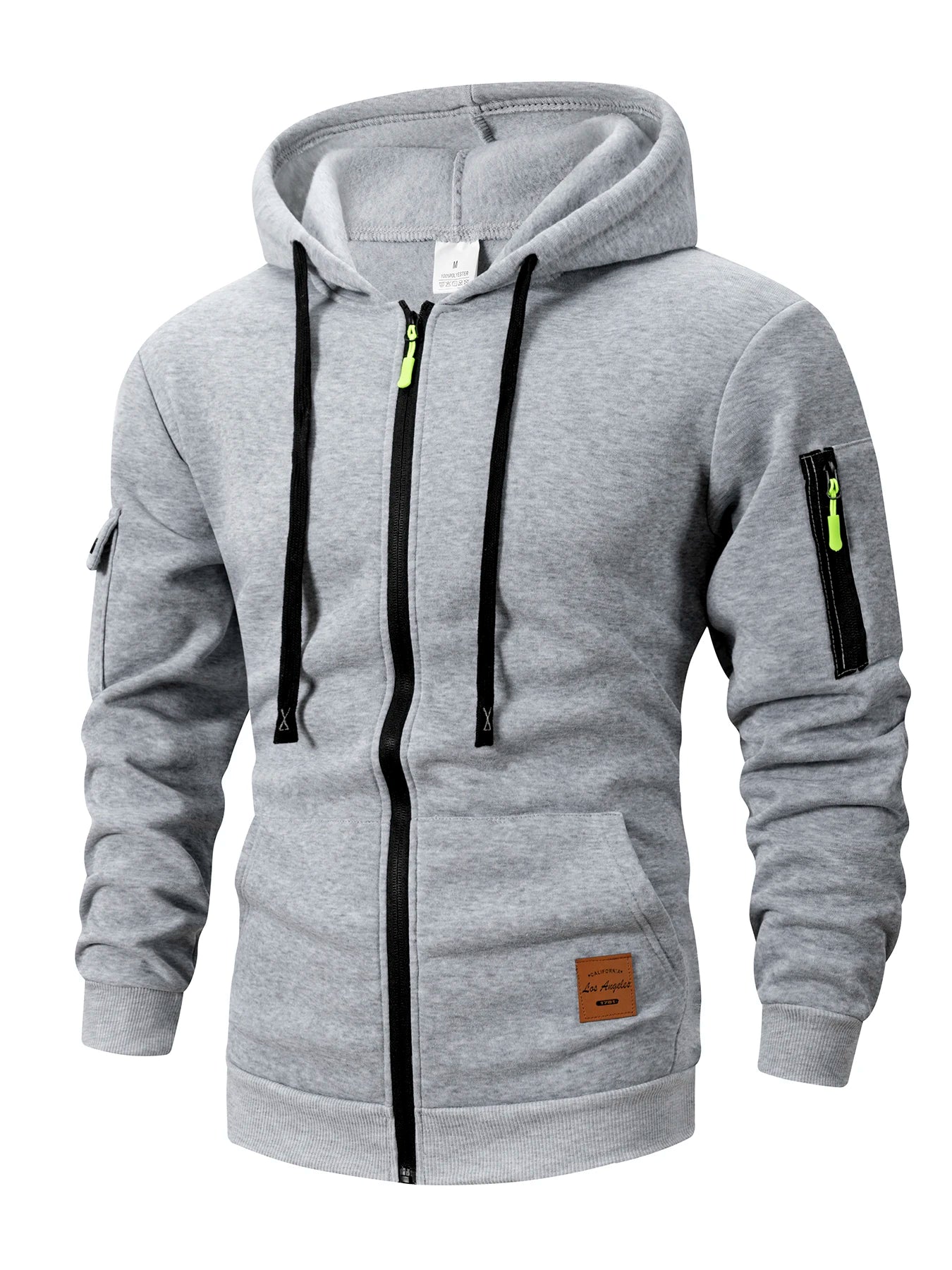 Herr Slim Fit Hoodie med Dragkedja – Långärmad Sweatshirtjacka, 5 Färger