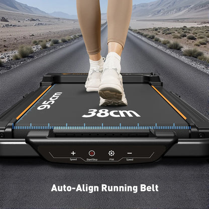 Formill FT51/FT50/FT52 Treadmill 2 In 1 Walking Running Treadmill 0.75-2.5HP Foldable Under Desk Treadmill38*95cm Running Area With Armrest LED Display Oil Drip Hole Indoor Home Gym Exercise Machine