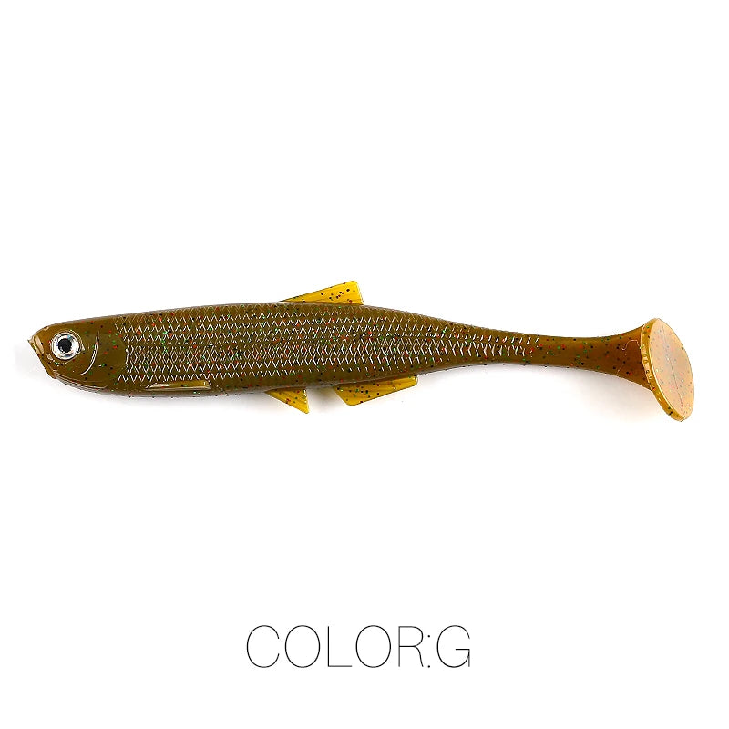 Supercontinent leanness ShadTeez T-tail 5cm/7.5cm/12cm Pike Zander Predator Fishing 3d eyes Soft lure Fishing lures