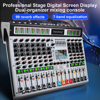 Depusheng AG8/AG12 ljudmixer med Bluetooth och 99 DSP-effekter