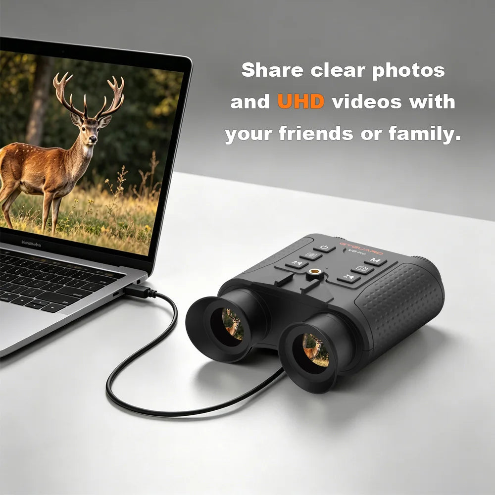 GTMEDIA V6 PRO Infrared 4K Night Vision Binoculars Goggles 8X Digital Zoom 300M Full Darkness Photo&Video Telescope for Hunting