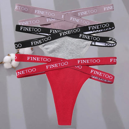 3-pack stringtrosor med korsade sidoband i bomull, M–XL