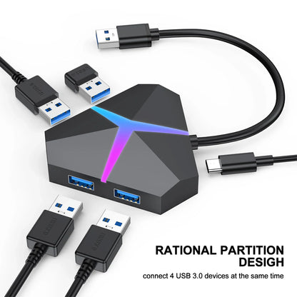 USB 3.0-hubb med 4 eller 7 portar – 0,6 eller 1,2 m