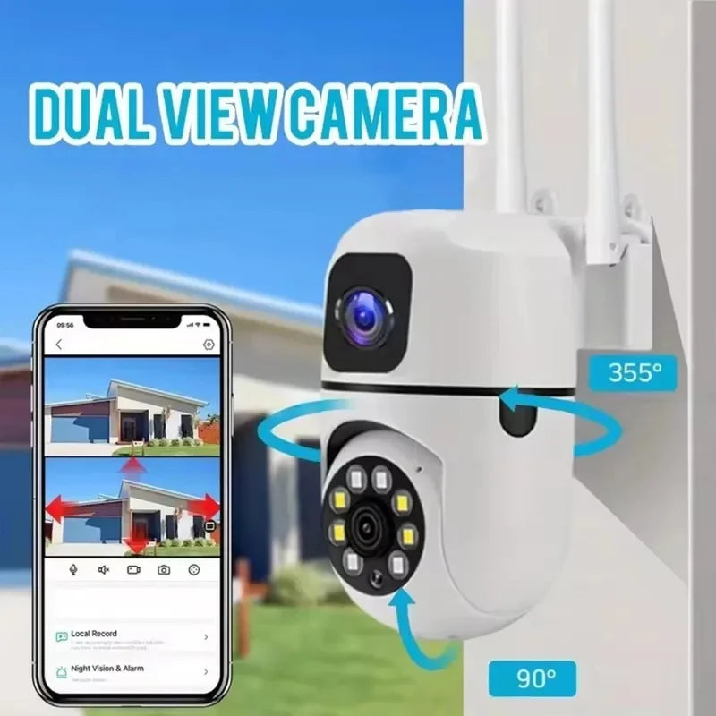 WiFi IP Camera Security Protection Dual Lens Dual Screen Wireless Indoor Monitor Auto Track PTZ CCTV Video Surveillance V380 Pro