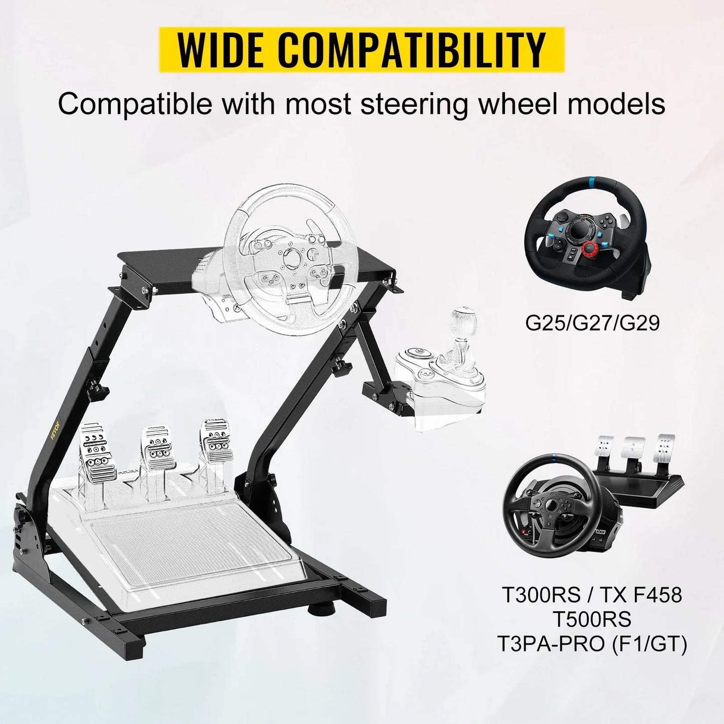 Racing Simulator Self-Career Steering Wheel Stand with Optional Shifter Mount for Xbox PS PlayStation for Logitech G27 G29 Gaming Wheel Stand Wheel Pedals