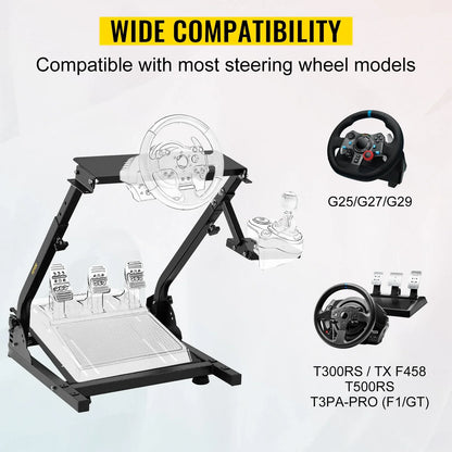Racing Simulator Self-Career Steering Wheel Stand with Optional Shifter Mount for Xbox PS PlayStation for Logitech G27 G29 Gaming Wheel Stand Wheel Pedals