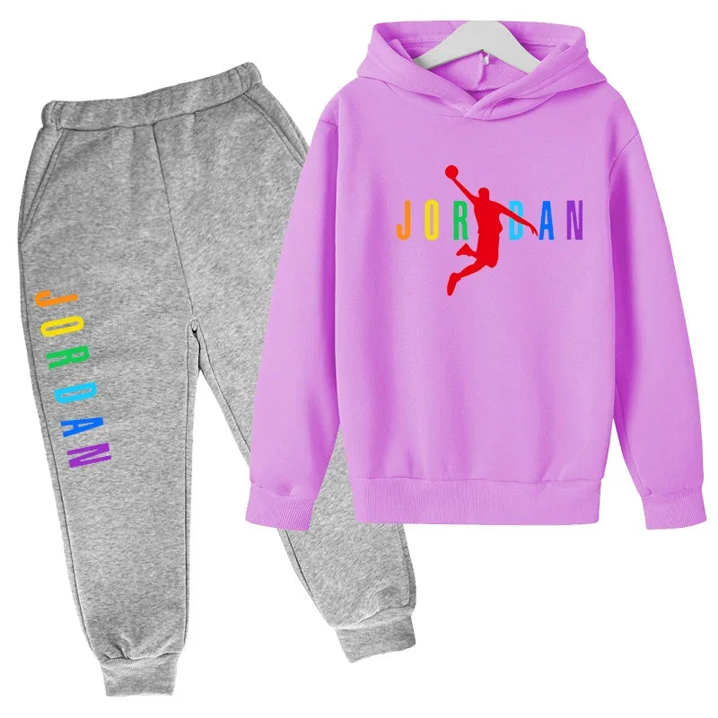 2-13 Years Boys Girls Simple Outfits Children Clothes Autumn Spring 2pcs Hoodie+Pants Letter Print Tracksuits  Kids Casual  Sets
