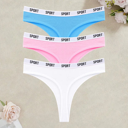 3Pcs/Set Seamless Cotton Panties For Women Soft Letter Embroidered G-strings Underwear S-XL Female Breathable Sexy Lingerie 2026