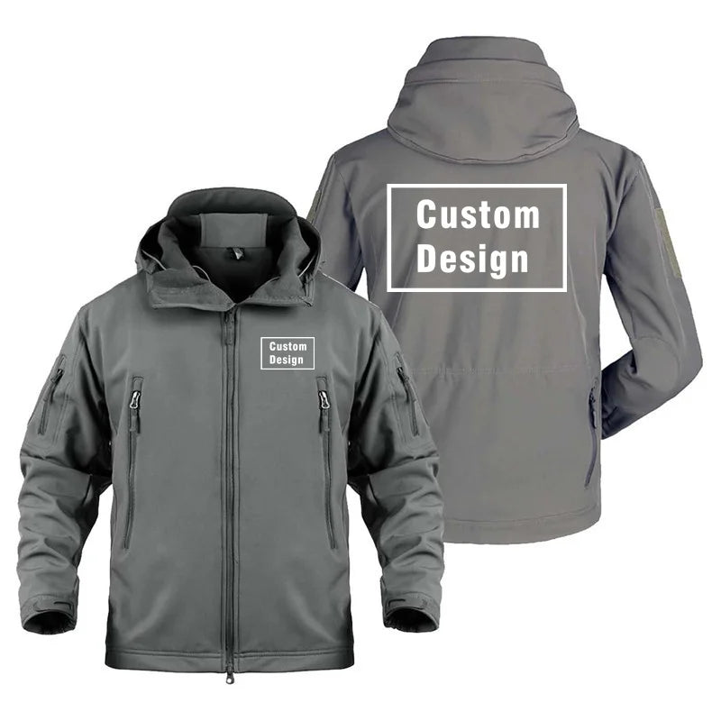 Herr Militär Softshell Set 2026 – Fleece Jacka + Byxor Outdoor, Grå/Svart/Khaki/Kamouflage S–4XL