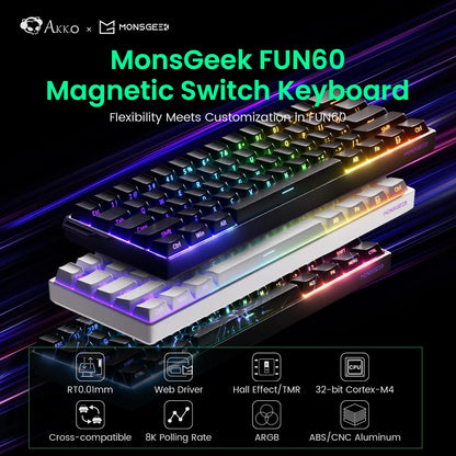 MonsGeek FUN60 Pro HE gamingtangentbord 60 % med magnetiska brytare