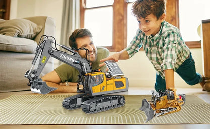 Oike 4WD Radiostyrd Grävmaskin Dumpare Bulldozer RC-bil