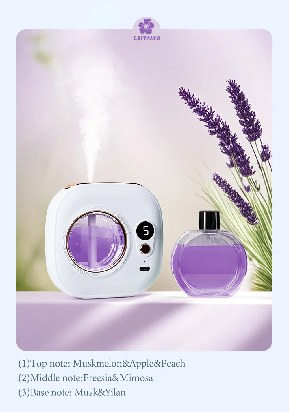 Rechargeable automatic aroma diffuser, essential oil diffuser, aroma essential oil, hotel bathroom aroma machine gift