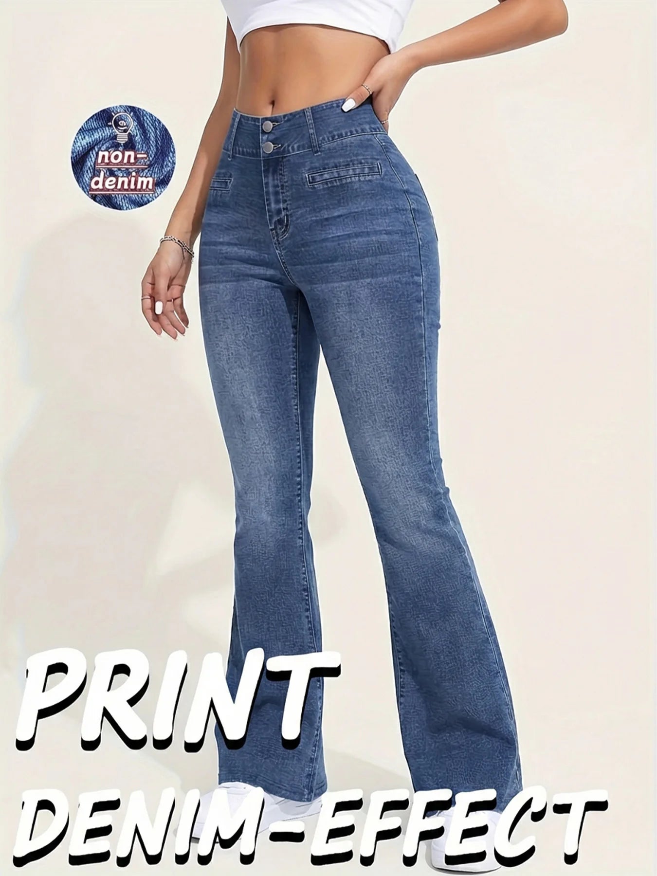 High Elasticity Non-Denim Printed Leggings Women's High Waist Slim Leggings Gym Training Wide Leg Fashion Leggings Casual Wear