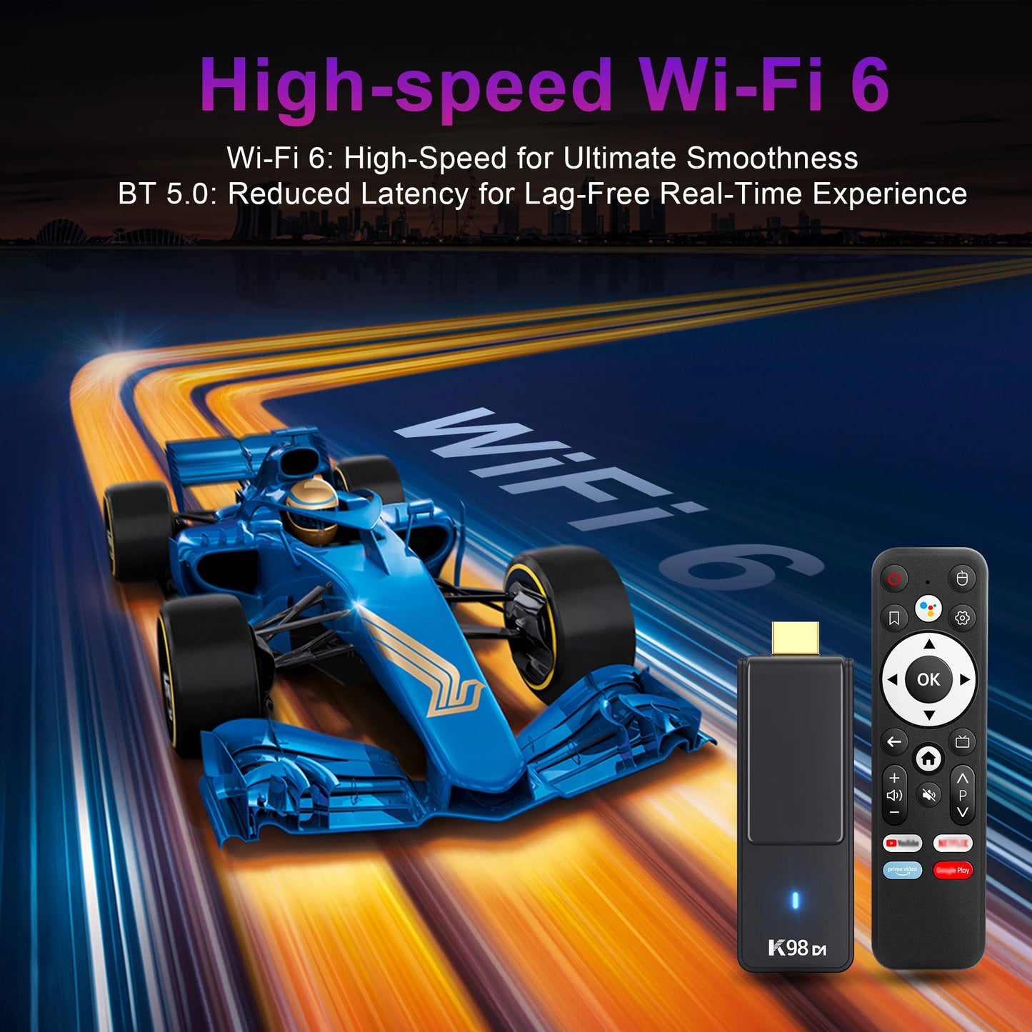 2026 Android 14.0 TV Stick Kowankit K98D1 TV Box 4K HDR RK3518 Wifi6 BT5.0 2.4G 5G Smart TV BOX Voice Remote Set TOP Box