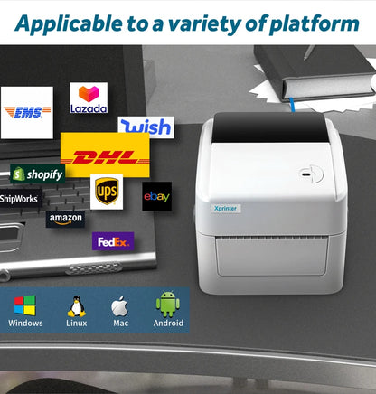 Xprinter Termisk Fraktskrivare 4" – XP-420B 460B 463B USB Bluetooth WiFi Ethernet – DHL FedEx UPS Streckkod 203dpi CE 2026