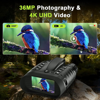 4K Night Vision Goggles 36MP Night Vision Binoculars with Rangefinder 3.2" HD Screen 4500mAh Rechargeable Battery for Adults