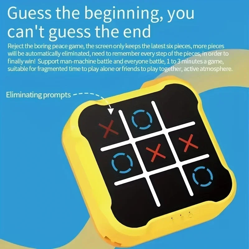 Elektroniskt Tic-Tac-Toe Spel – 4 Spelmöjligheter Portabelt Montessori Päzzelleksak Barn & Vuxna 6+ År 2026