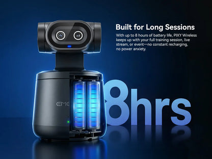 EMEET PIXY Wireless 4K Webcam Dual-Lens AI Tracking PTZ Streaming Camera Gesture Control HDR Live Streaming for YouTube/Facebook