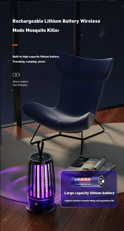 2026 USB Rechargeable Fly Trap Electric Mosquito Killer Lamp Mute Insect Repellent For Outdoor Indoor Anti Mosquito Zapper New
