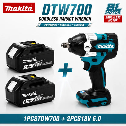 Makita DTW700 18V Kolborstfri Mutterdragare med 6.0Ah Batteri