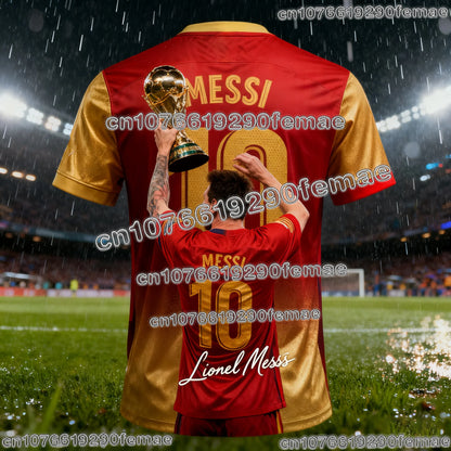 2026 AI MESSI #10 Fan Edition Football Jersey Kids and Adults Soft Training Tee Suitable for Hot Summer Sports Activities