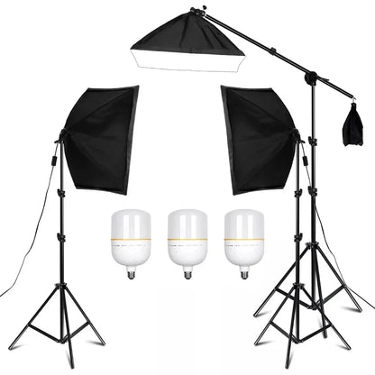 SH 1pc-3Pcs Photography 50x70CM Softbox Lighting Kits Professional Light System With E27 Photographic Bulbs Photo Studio