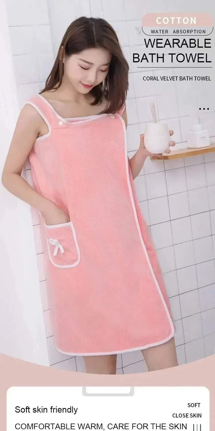 Womens Bath Towels Girls Wearable 135*80Cm Fast Drying Bathing Beach Spa Bathrobes Wash Clothing, Shower Bath And Gym Towel