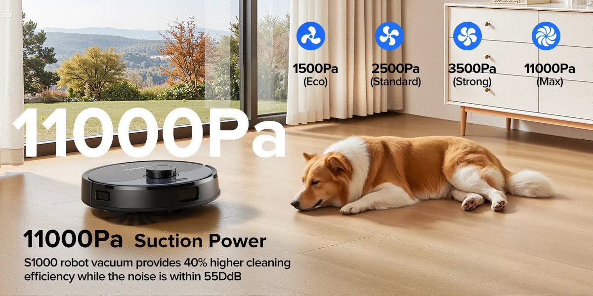Lubluelu S1000 Robotdammsugare och Mopp med All-in-One-station