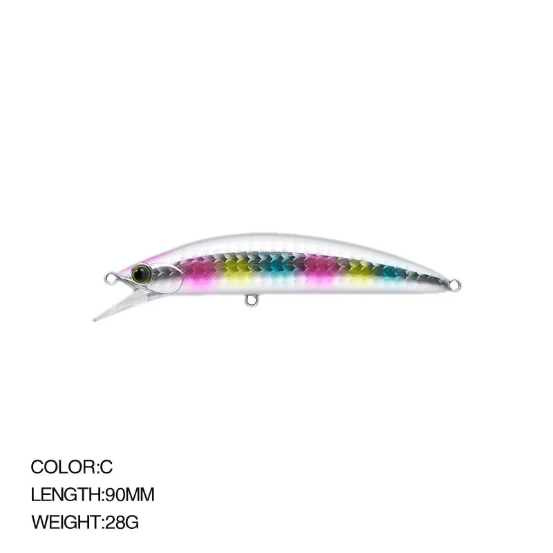 Sunken Minnow Swinger Bait 90mm 28g Hot Type Fishing Kit Bait Fishing Gear Hard Bait 3D Eye Long Cast Crank Bait Fishing