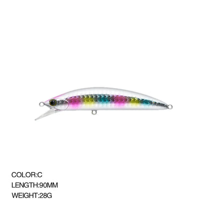 Sunken Minnow Swinger Bait 90mm 28g Hot Type Fishing Kit Bait Fishing Gear Hard Bait 3D Eye Long Cast Crank Bait Fishing