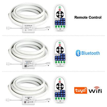 220V COB LED-ljusslinga – Tuya WiFi/Bluetooth/Fjärr, IP65, 288 LED/m, 0,5–50M, EU-kontakt