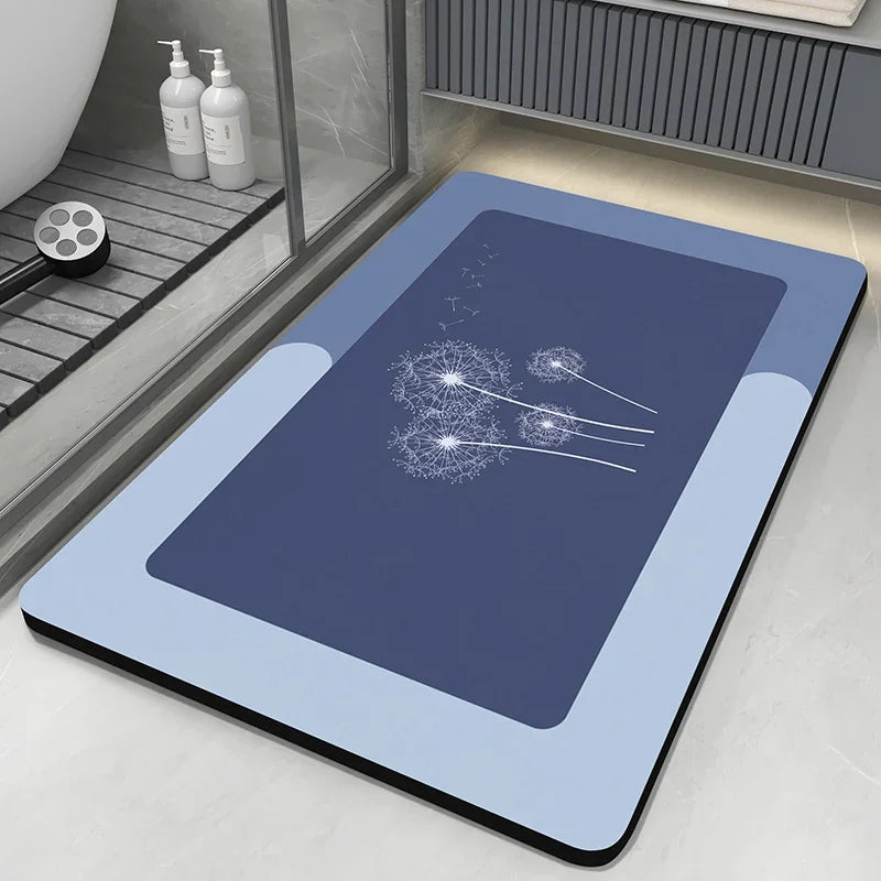 VIKAMA Premium Diatomaceous Earth Bathroom Mat - Absorbent Quick-Dry Anti-Slip Foot Rug for Shower Area Home Decor