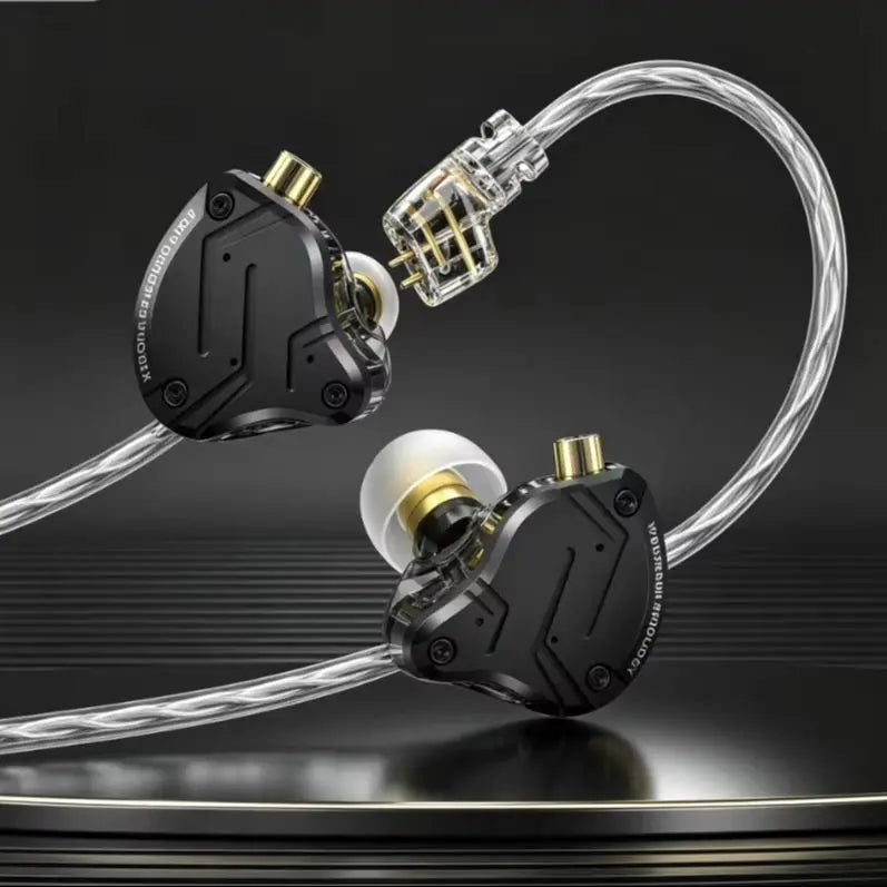KZ ZS10 Pro X 4BA 1DD Hybrid IEM 10mm Dynamic Driver In Ear Monitor Detachable 0.75mm 2Pin Cable Metal Shell Gaming HiFi Earbuds for Audiophile