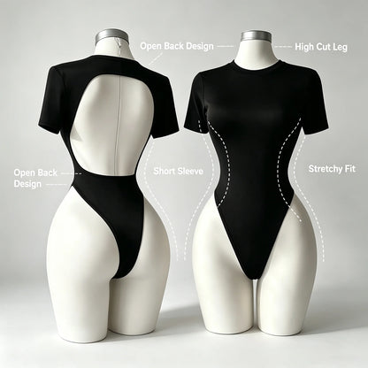 Women's High-Quality Backless Bodysuit Basic Solid Color Comfortable Fit Underwear