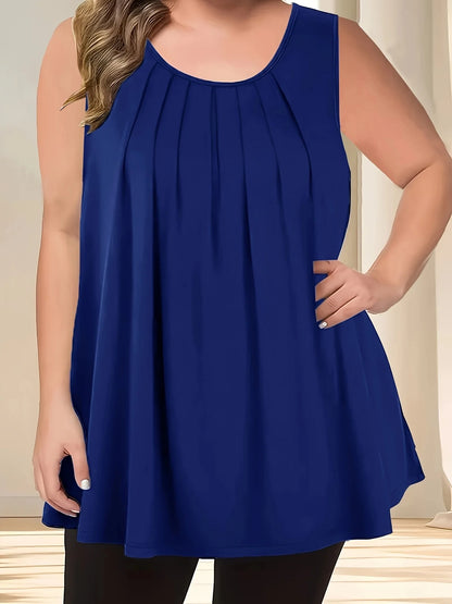 Plus Size Women's Solid Color Tops 1XL-5XL Casual Loose Basic Tee Versatile for Daily Commute & Layering