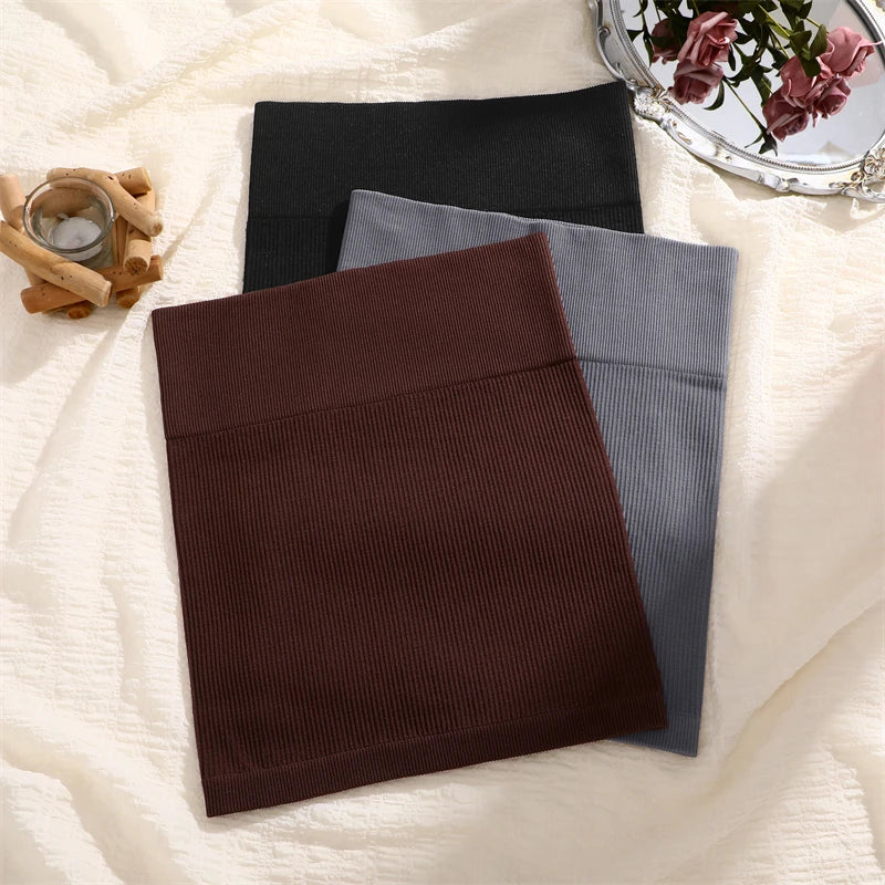 Women Ribbed Sexy High Waist Mini Slim Skirt,Versatile for Office Pencil Skirt Solid Color Soft Stretchy Short Skirt All-Season