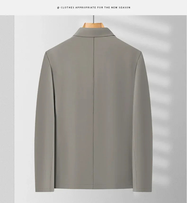Herr Businessjacka – Smart Casual Kavajtröja med Nedfälld Krage, Vår & Höst, 4 Färger