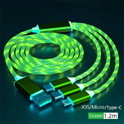 USB 3-i-1-kabel med LED-belysning
