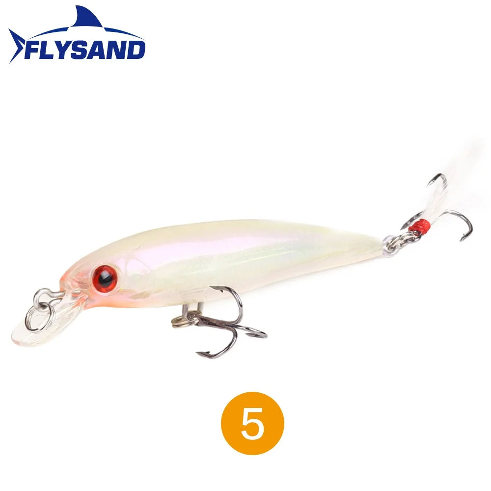 FLYSAND Laser Minnow Fishing Lure Pesca Hooks Fish Wobbler Tackle Crankbait Artificial Japan Hard Bait 90mm 7.2g Swimbait 1PCS