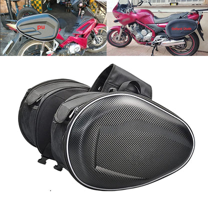 Expanderbara sidoväskor för motorcykel – modell 9001, svart