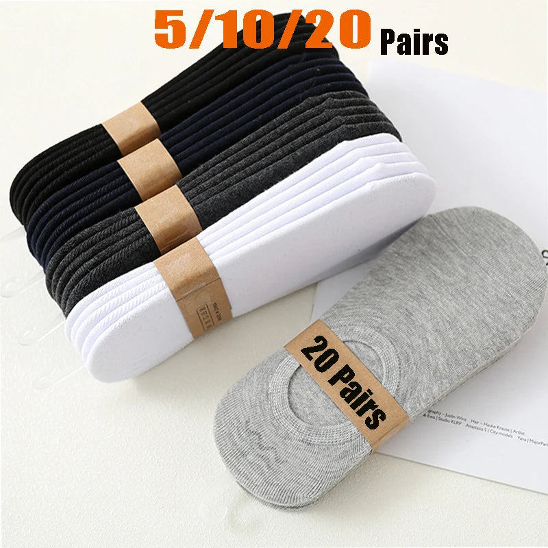 Osynliga Båtsockor Unisex 5/10/20-pack – Andningsbara No-Show Strumpor, Flera Färger