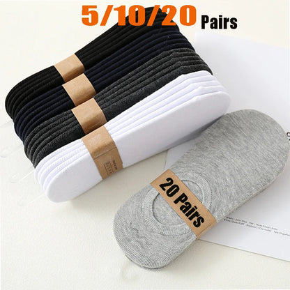 Osynliga Båtsockor Unisex 5/10/20-pack – Andningsbara No-Show Strumpor, Flera Färger