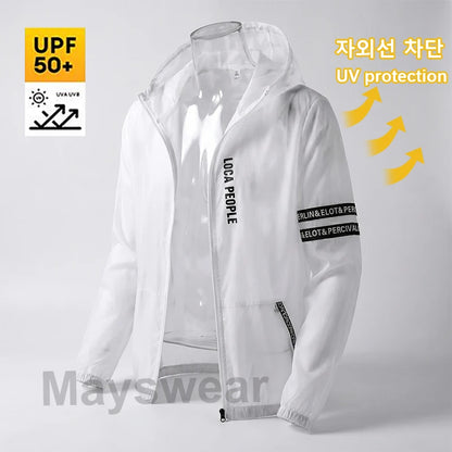 UPF50+ Sommarvindjacka Herr – Tunn, Vattentålig & Snabbtorkande med Huva, M–5XL